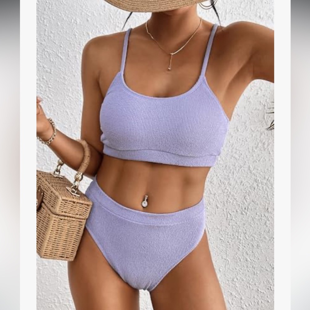 Two piece lilac Crinkle swim suit